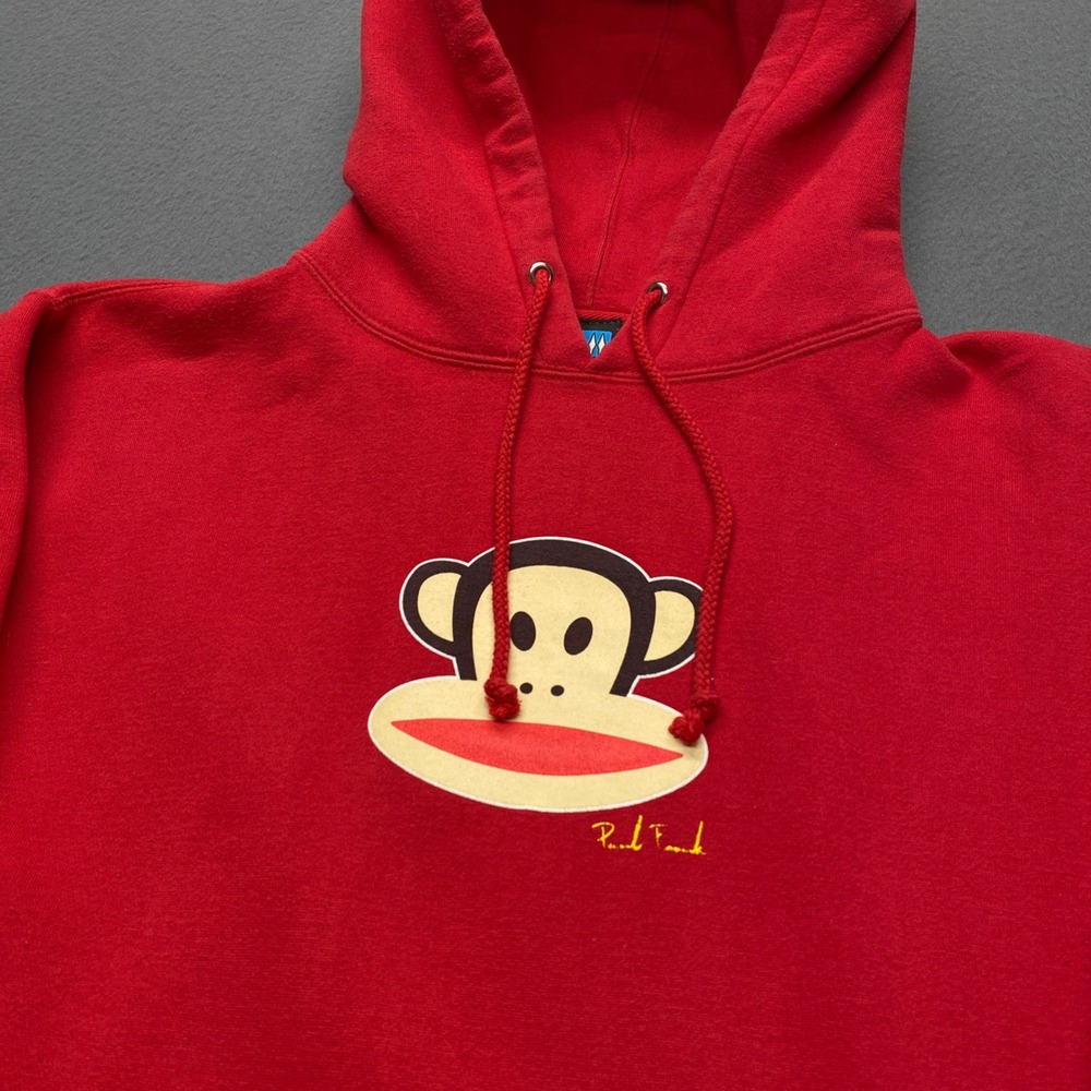 Paul Frank Hoodie Sweatshirt Red Pullover Y2K Vintage Monkey Graphic Print - Picture 5 of 14